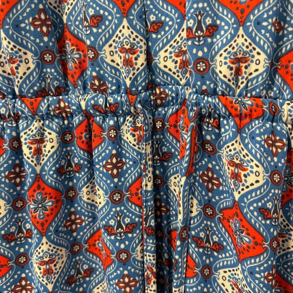 Daniel Rainn Womens Dress Size S Blue Red White Print 3/4 Sleeve Drawstring - Picture 9 of 12